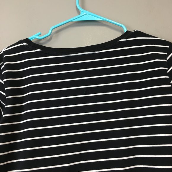 Joe Fresh Black White Striped Scoop Neck Top - Picture 8 of 8